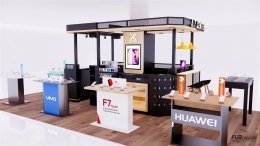 ออกแบบ 3D ร้านจำหน่ายมือถือ ร้าน A.T.CENTER  เซ็นทรัลพลาซา สุราษฎร์ธานี